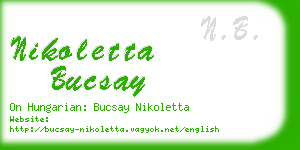 nikoletta bucsay business card